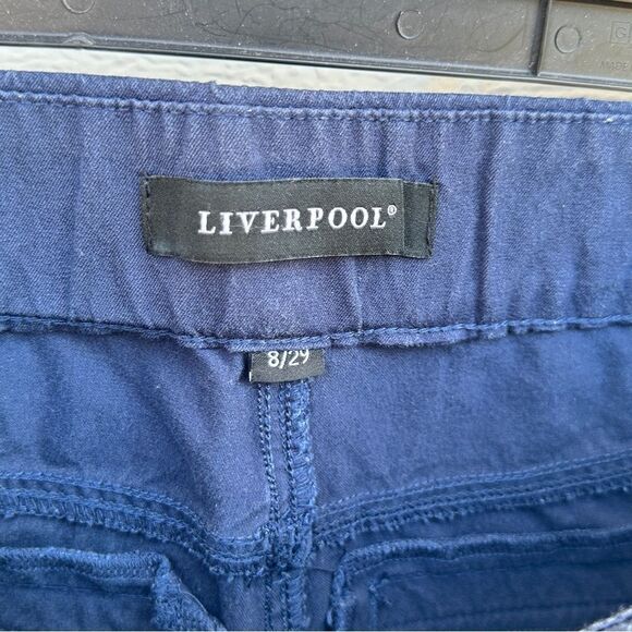Liverpool Navy Elastic Waist Skinny Capri Pants Size 8/29 - Picture 4 of 5